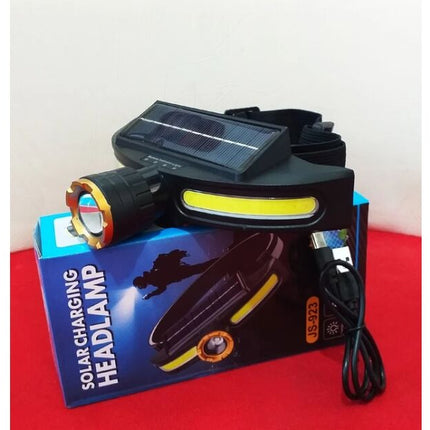 Rechargeable Headlamp LED, Solar headlamp, black color