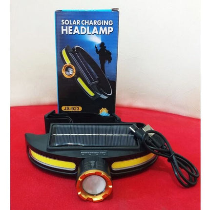 Rechargeable Headlamp LED, Solar headlamp, black color