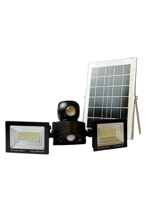 XG-T50 Double Waterproof Solar LED Floodlight 200W with Motion Sensor and Remote Control, IP67