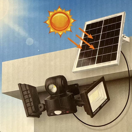 XG-T50 Double Waterproof Solar LED Floodlight 200W with Motion Sensor and Remote Control, IP67