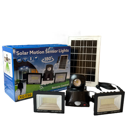 XG-T50 Double Waterproof Solar LED Floodlight 200W with Motion Sensor and Remote Control, IP67