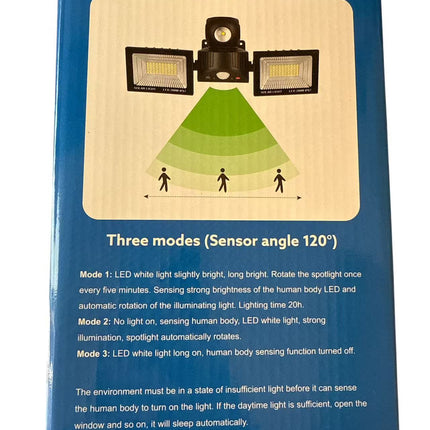 XG-T50 Double Waterproof Solar LED Floodlight 200W with Motion Sensor and Remote Control, IP67