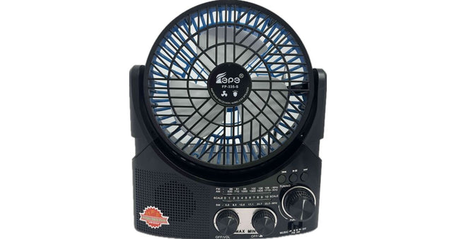 Solar Bluetooth Speaker with 6 Inch Fan, LED Bulb with AM/FM/SW Switch, LED Radio
