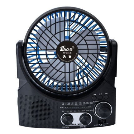 Solar Bluetooth Speaker with 6 Inch Fan, LED Bulb with AM/FM/SW Switch, LED Radio