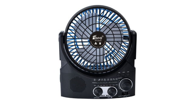 Solar Bluetooth Speaker with 6 Inch Fan, LED Bulb with AM/FM/SW Switch, LED Radio