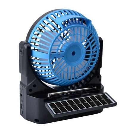 Solar Bluetooth Speaker with 6 Inch Fan, LED Bulb with AM/FM/SW Switch, LED Radio