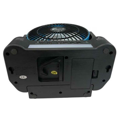 Powerful portable fan with solar and electric charging, 8-INCH, built-in radio, Bluetooth speaker and LED light