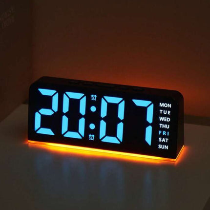 LED large display, lamp clock, calendar snooze multi-function digital alarm clock