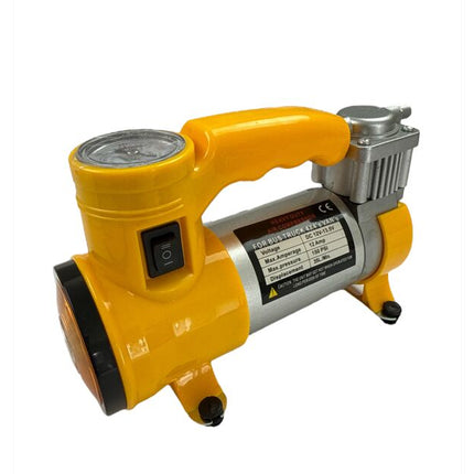 Portable Car Air Compressor Pump, Multifunctional Dashboard Display, 12V Tire Inflator with 3 Additional Adapters, LED Light and Handle for Car, Bicycle, Ball and Other Inflatable Toys