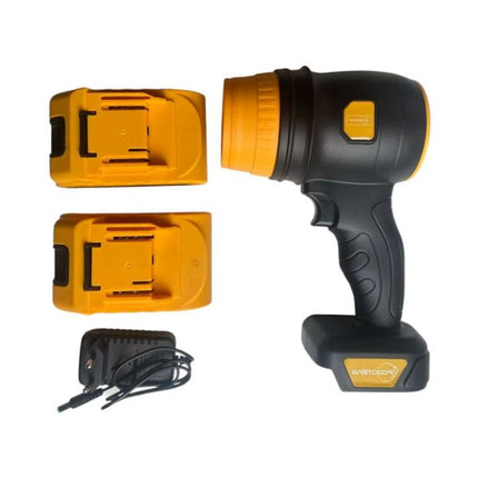 21V 48VH electric turbine blower, 508g thrust, strong airflow, suitable for car cleaning and dust removal, comes with 2 batteries and charger