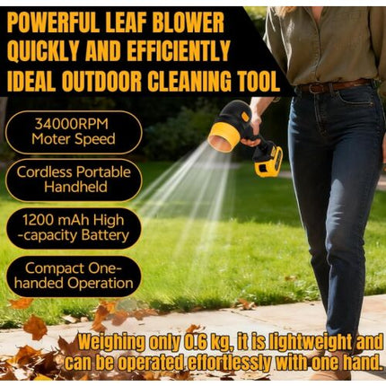 21V 48VH electric turbine blower, 508g thrust, strong airflow, suitable for car cleaning and dust removal, comes with 2 batteries and charger