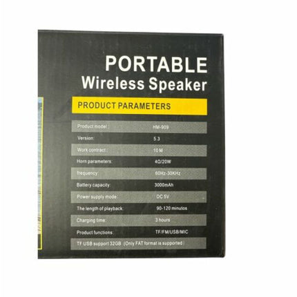 Portable wireless speaker TF/FM/USD/MIC HM-909 3000mAh