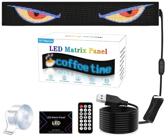 Matrix LED Panel, APP Control, Programmable Flexible LED Panel, Multi-Color, 192mm x 898 mm