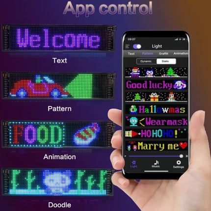 Matrix LED Panel, APP Control, Programmable Flexible LED Panel, Multi-Color, 192mm x 898 mm