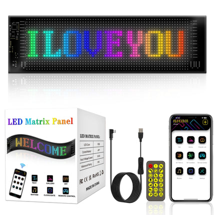 LED Matrix Panel 20x64, APP Control, Remote Control, 5M Cable
