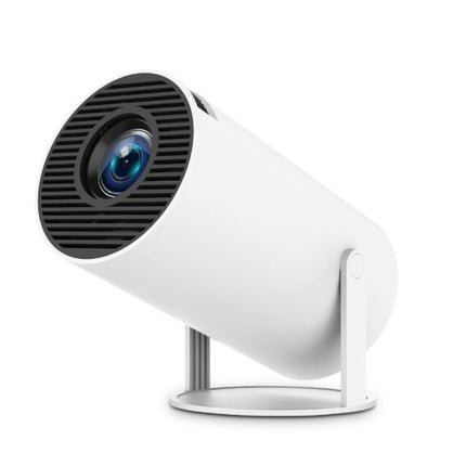 Portable video projector, Smart 4K Ultra HD, 5G wifi, built-in speaker, autofocus, Bluetooth 5.0, LED, adjustable projection 180 degree rotation, white