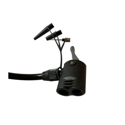 Dual-cylinder car foot pump with pressure gauge, 130PSI 9 bar