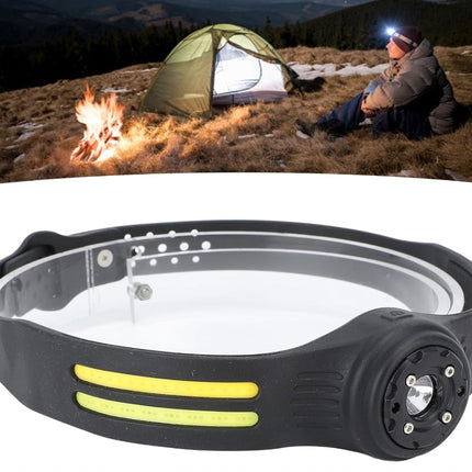 COB LED Headlight, Motion Sensor Headlight 360 Degree Rotating Safety Waterproof USB Rechargeable 6 Light Modes Silicone for Night Cycling