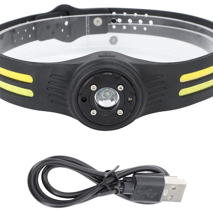 COB LED Headlight, Motion Sensor Headlight 360 Degree Rotating Safety Waterproof USB Rechargeable 6 Light Modes Silicone for Night Cycling