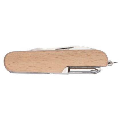 11-piece knife with wooden handle, beige