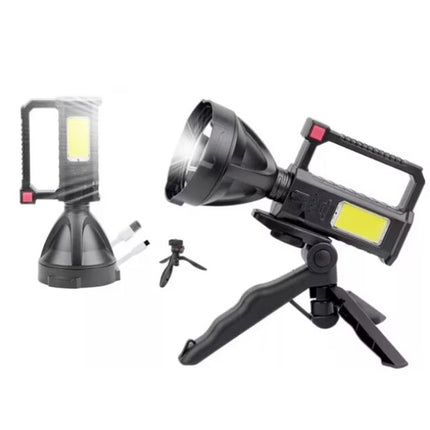 LED flashlight with stand L-832 rechargeable -USB- power - 10W
