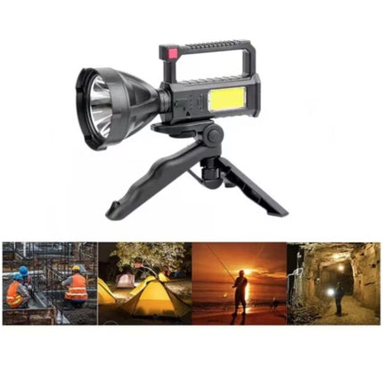 LED flashlight with stand L-832 rechargeable -USB- power - 10W