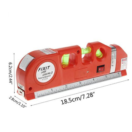 Laser Level Pro 3 Multi-Purpose Measuring Tool with 8 ft/250 cm Measuring Tape