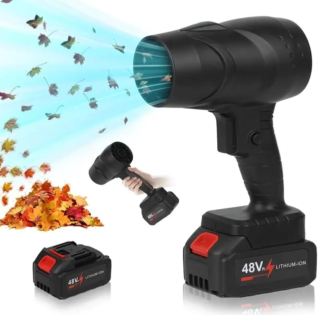 Turbo Blower, Portable Cordless Car Vacuum Dryer with 2 Batteries 48V | High Speed Handheld Car Air Dryer with Powerful Motor for Water Removal | Multi-Purpose Blower