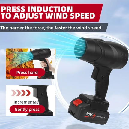 Turbo Blower, Portable Cordless Car Vacuum Dryer with 2 Batteries 48V | High Speed Handheld Car Air Dryer with Powerful Motor for Water Removal | Multi-Purpose Blower