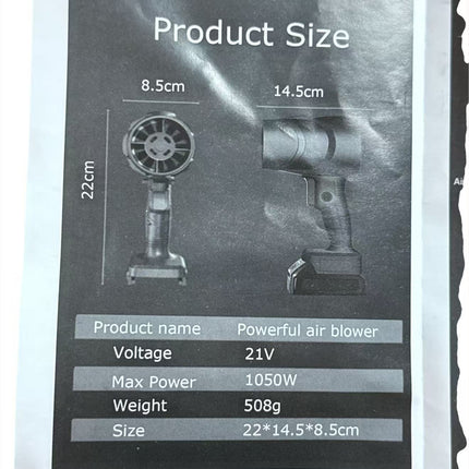 Turbo Blower, Portable Cordless Car Vacuum Dryer with 2 Batteries 48V | High Speed Handheld Car Air Dryer with Powerful Motor for Water Removal | Multi-Purpose Blower