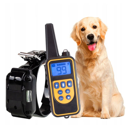 Electric Collar for dog training, range 800m, rechargeable, waterproof IP67, rubber electrodes, skin-friendly, adjustable size, 21-67 cm