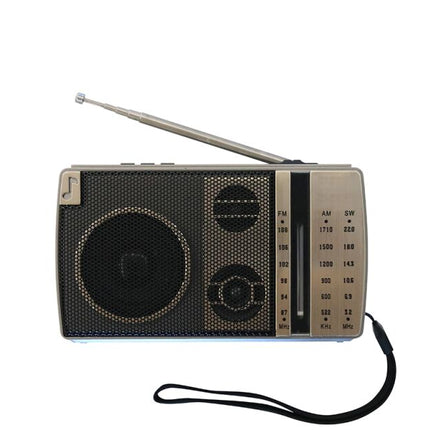 Vintage Retro Fm Am SW Multi-band Solar Radio with Music Player Bluetooth Flashlight, Light Brown