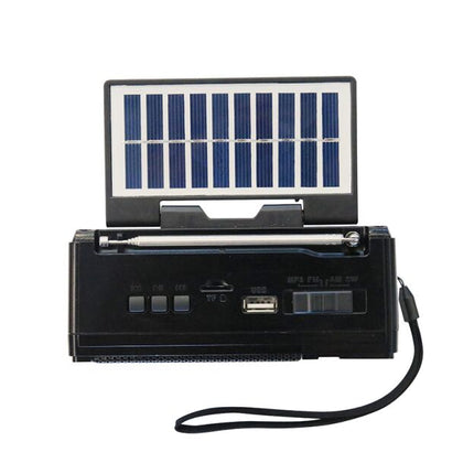 Vintage Retro Fm Am SW Multi-band Solar Radio with Music Player Bluetooth Flashlight, Light Brown