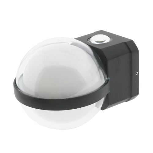 Modern decorative LED wall lamp with triple up and down fountain ball, black, 3000K, 12W, IP65, AC85-265V
