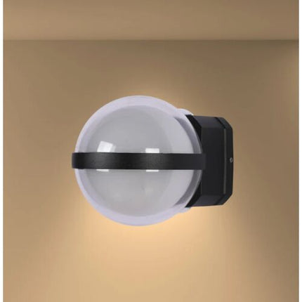 Modern decorative LED wall lamp with triple up and down fountain ball, black, 3000K, 12W, IP65, AC85-265V