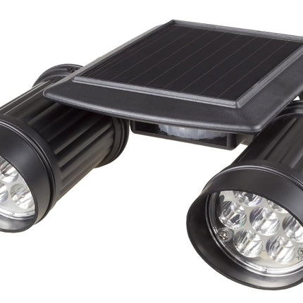 Solar LED lamp with motion sensor, 2 adjustable lamp heads