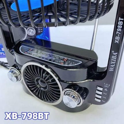 WAXIBA high quality plastic electronic fan with speakers for indoor and outdoor AM FM SW3 radio