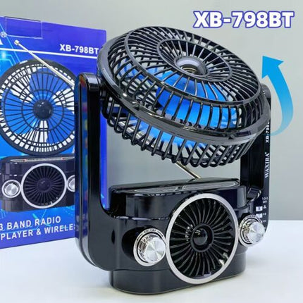 WAXIBA high quality plastic electronic fan with speakers for indoor and outdoor AM FM SW3 radio