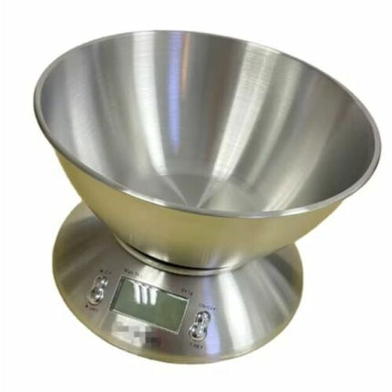 Electronic Food Scale, Stainless Steel Kitchen Scale, Large Tray with Timer, 5kg LCD Display