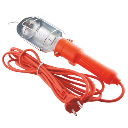 Workshop lamp, portable electric hand lamp, with switch, hook, 220V, work lamp, ideal for camping, attics and workshops, car repair shops, etc.