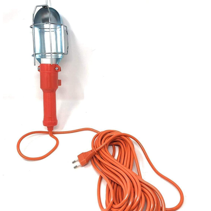 Workshop lamp, portable electric hand lamp, with switch, hook, 220V, work lamp, ideal for camping, attics and workshops, car repair shops, etc.