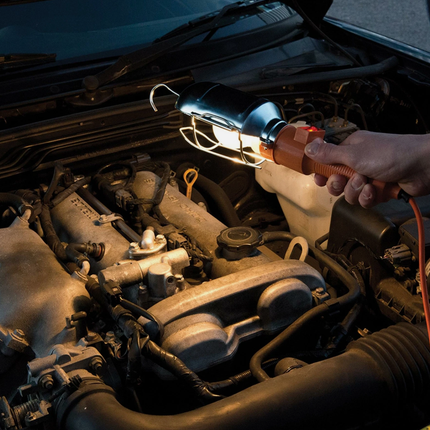 Workshop lamp, portable electric hand lamp, with switch, hook, 220V, work lamp, ideal for camping, attics and workshops, car repair shops, etc.