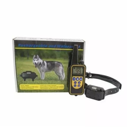 Electric Collar for dog training, range 800m, rechargeable, waterproof IP67, rubber electrodes, skin-friendly, adjustable size, 21-67 cm