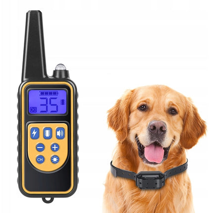 Electric Collar for dog training, range 800m, rechargeable, waterproof IP67, rubber electrodes, skin-friendly, adjustable size, 21-67 cm